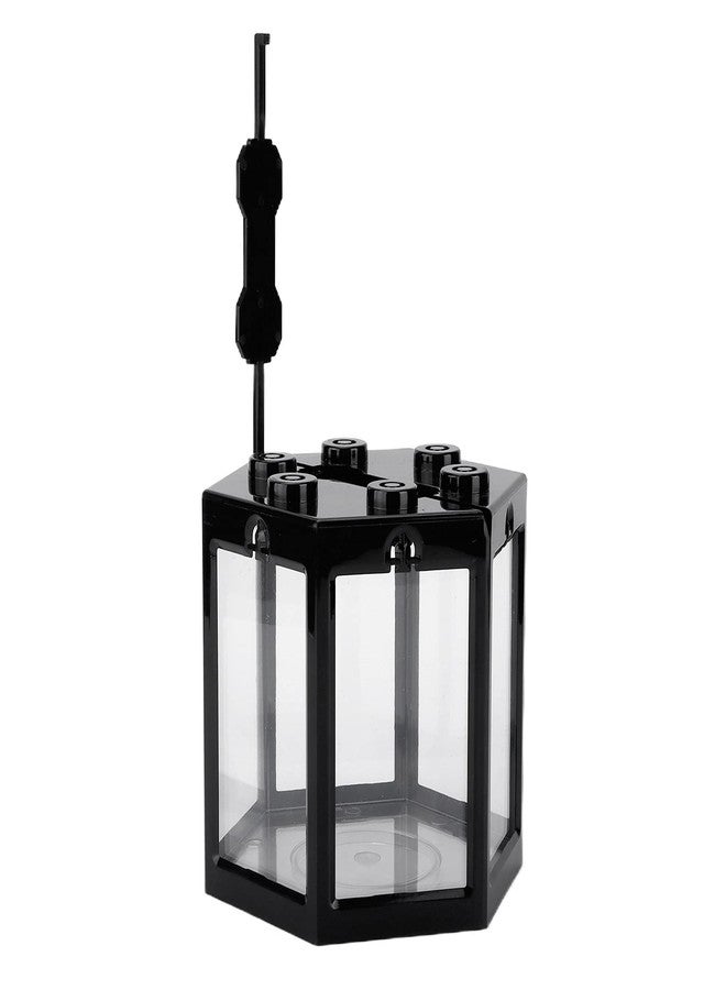 SASKATE Hex Shape Portable Mini Aquarium Tank, Small Betta Fish Tank, Mini Plastic Fish Small Hex Fish Tank, for Turtle Reptile Shrimp Moss Crab Insects Habitat as Decoration (Black) - Image 3